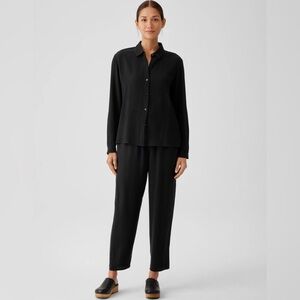 Eileen Fisher Silk Georgette Crepe Straight Pant, Size XS